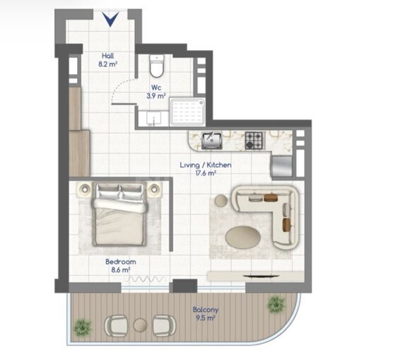 Satılır 2 otaqlı yeni tikili 58 m², Sea Breeze q., photo 6 from 7