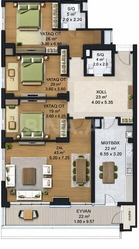 Satılır 4 otaqlı yeni tikili 185 m², Ağ şəhər q., photo 3 from 13