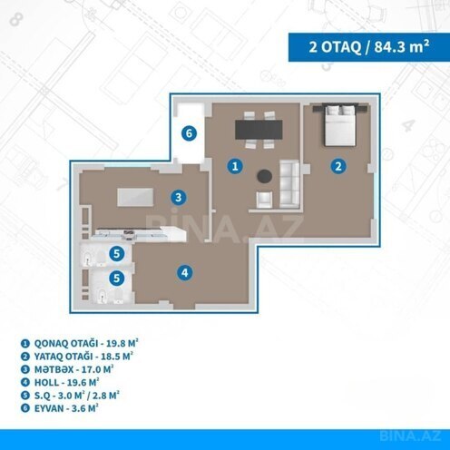 Продается 2-комн. новостройка 85 м², м. Нариман Нариманов, photo 12 from 13