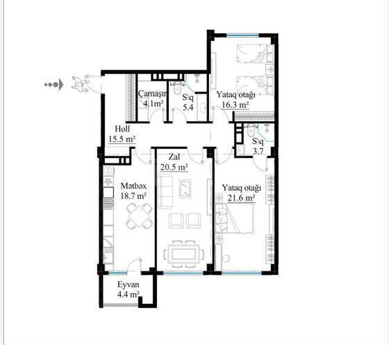 Продаётся 3-комн. новостройка 115 м², Наримановский  р., photo 4 from 11