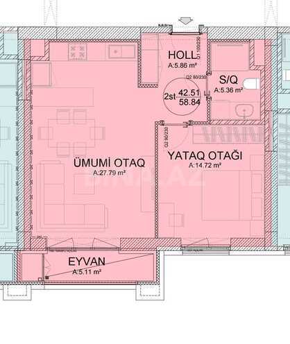 Продаётся 2-комн. новостройка 58.8 м², м. Бакмил, photo 11 from 12