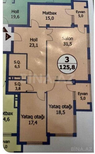 Satılır 3 otaqlı yeni tikili 126 m², Nəriman Nərimanov m., photo 4 from 6
