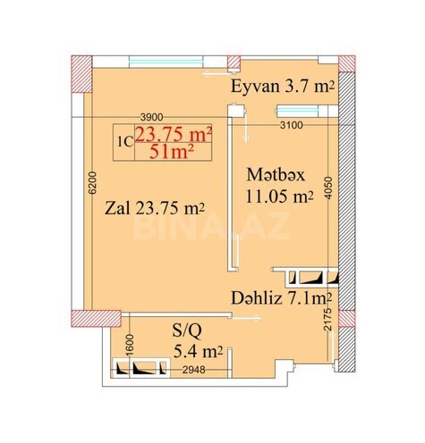 Satılır 1 otaqlı yeni tikili 51 m², Binəqədi q., photo 6 from 8