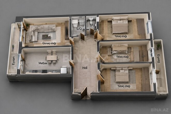 Продаётся 4-комн. новостройка 158 м², м. Шах Исмаил Хатаи, photo 4 from 10
