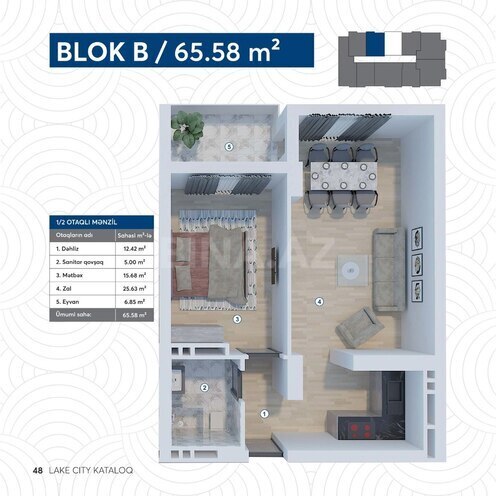 Продается 1-комн. новостройка 66 м², м. Кероглу, photo 16 from 17