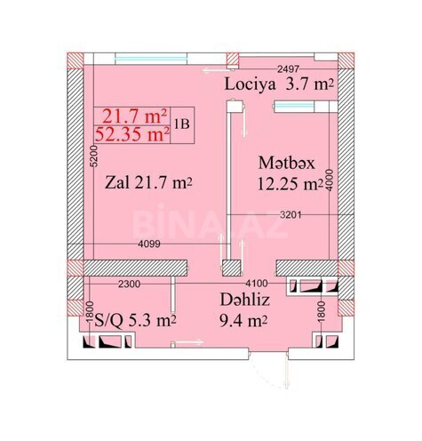 Продается 1-комн. новостройка 52.3 м², пос. Бинагади, photo 5 from 8