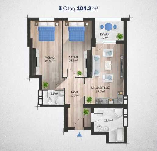 Продается 3-комн. новостройка 105 м², м. Ази Асланов, photo 4 from 9