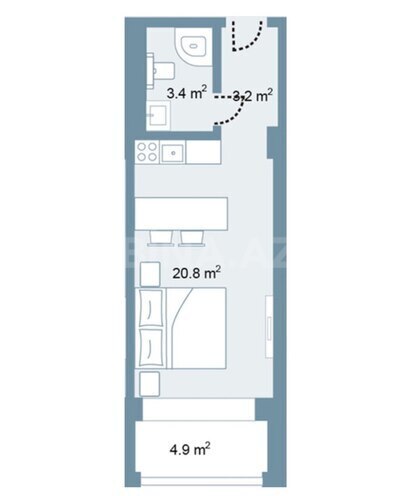 Продаётся 1-комн. новостройка 40 м², пос. Нардаран, photo 3 from 23