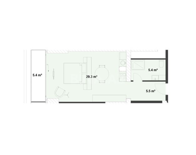 Продаётся 1-комн. новостройка 56.1 м², пос. Нардаран, photo 3 from 22
