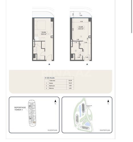 Satılır 1 otaqlı yeni tikili 31 m², Sea Breeze q., photo 5 from 6