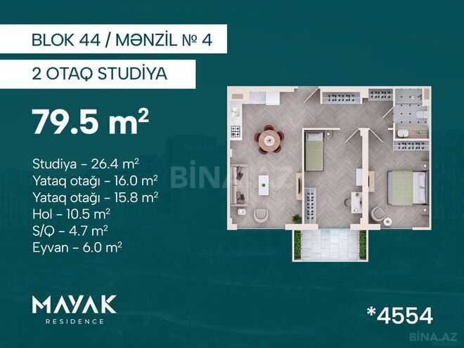 Продается 2-комн. новостройка 79.5 м², пос. Зых, photo 3 from 16