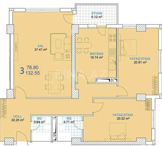 Продаётся 3-комн. новостройка 133 м², м. Гянджлик, photo 3 from 11