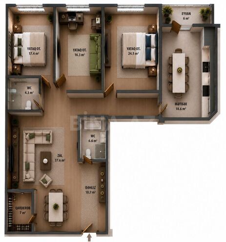 Satılır 4 otaqlı yeni tikili 175 m², Nəriman Nərimanov m., photo 5 from 7