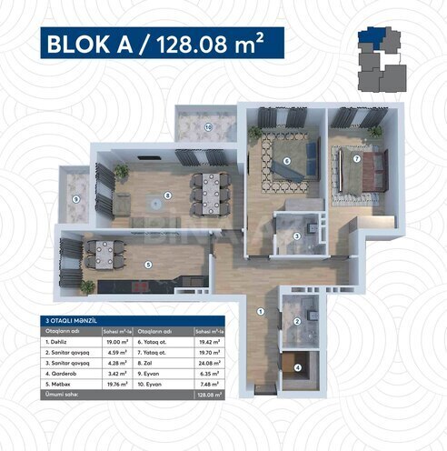 Satılır 3 otaqlı yeni tikili 128.1 m², Koroğlu m., photo 3 from 19