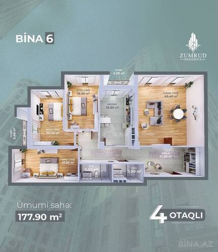 Продаётся 4-комн. новостройка 177 м², м. Гянджлик, photo 4 from 12
