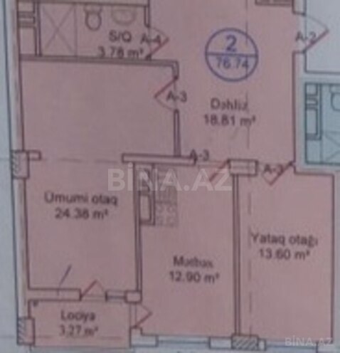 Продаётся 2-комн. новостройка 77 м², м. Кара Караев, photo 3 from 11