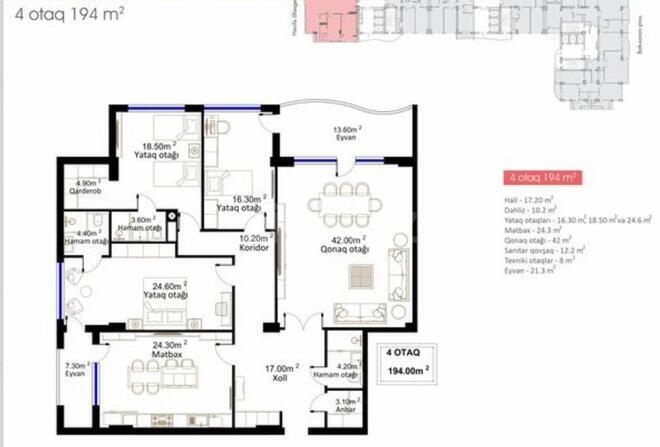Satılır 4 otaqlı yeni tikili 194 m², Nəsimi r., photo 13 from 14