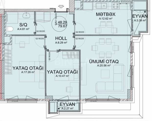 Satılır 3 otaqlı yeni tikili 79.7 m², Bakmil m., photo 16 from 19