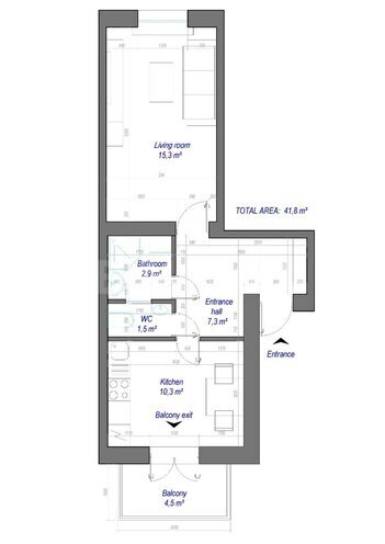 Satılır 1 otaqlı köhnə tikili 36.5 m², Şah İsmayıl Xətai m., photo 6 from 7