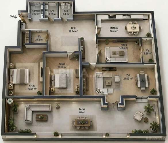 Satılır 4 otaqlı yeni tikili 131.5 m², Nərimanov r., photo 4 from 12