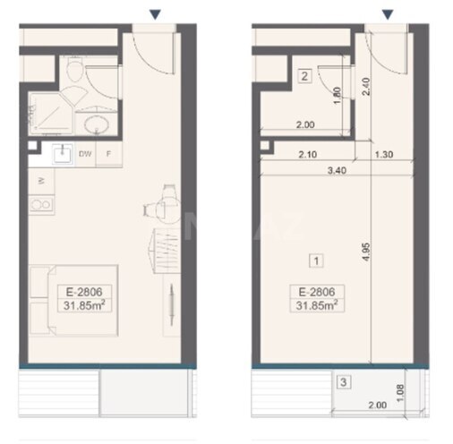 Satılır 1 otaqlı yeni tikili 33 m², Nardaran q., photo 5 from 6