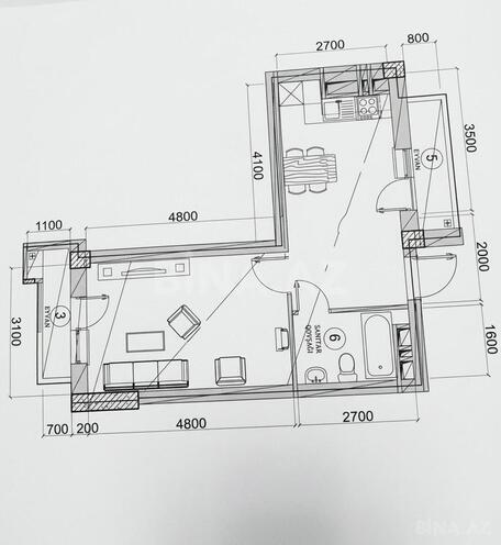 Satılır 2 otaqlı yeni tikili 40 m², Hövsan q., photo 5 from 11