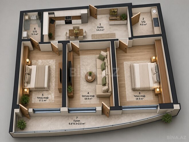 Satılır 2 otaqlı yeni tikili 84 m², 20 Yanvar m., photo 1 from 10