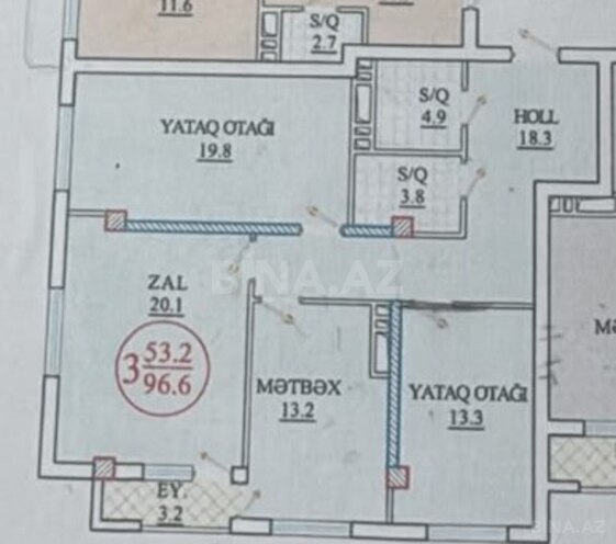 Satılır 3 otaqlı yeni tikili 97.6 m², İnşaatçılar m., photo 3 from 7