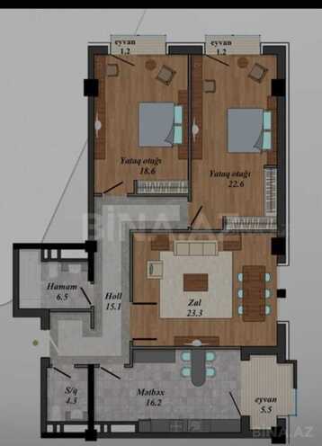 Satılır 3 otaqlı yeni tikili 115 m², Nəsimi r., photo 3 from 11