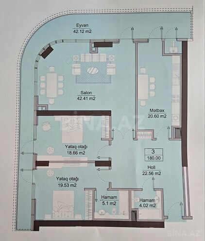 Продаётся 3-комн. новостройка 177 м², м. Шах Исмаил Хатаи, photo 13 from 14