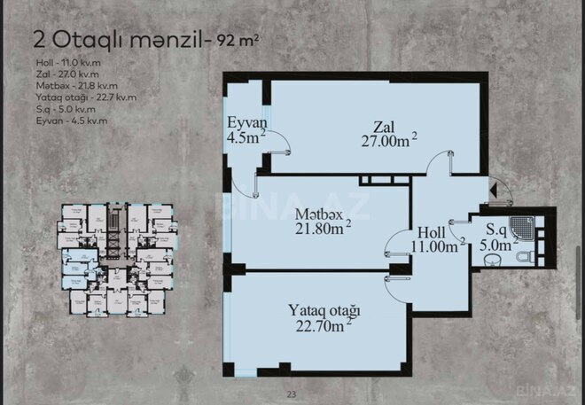 Satılır 2 otaqlı yeni tikili 92 m², 28 May m., photo 8 from 9
