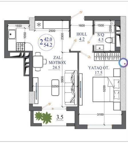 Satılır 2 otaqlı yeni tikili 55 m², Nəriman Nərimanov m., photo 10 from 11