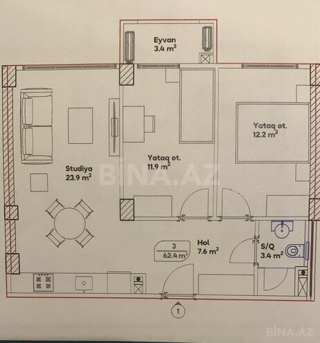 Продаётся 3-комн. новостройка 62.4 м², пос. Зых, photo 3 from 7