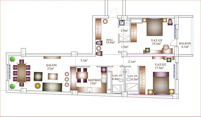 Продаётся 3-комн. новостройка 120 м², м. Гянджлик, photo 4 from 9