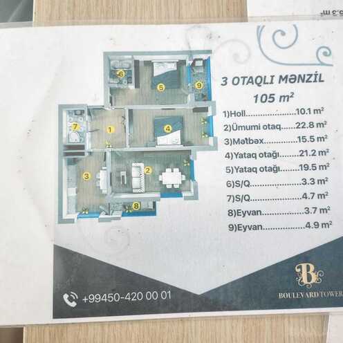 Satılır 3 otaqlı yeni tikili 106 m², Şah İsmayıl Xətai m., photo 3 from 22