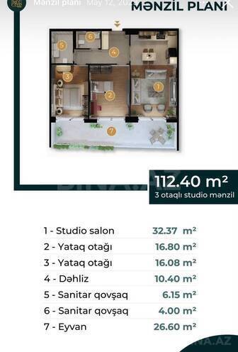 Satılır 3 otaqlı yeni tikili 112.4 m², Avtovağzal m., photo 19 from 23