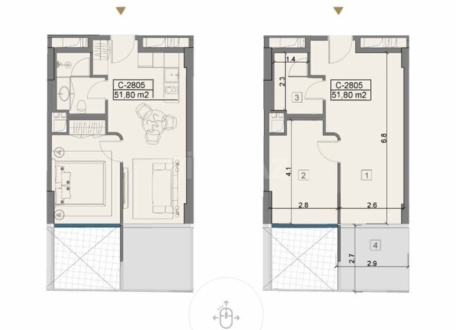 Satılır 2 otaqlı yeni tikili 52 m², Sea Breeze q., photo 12 from 13