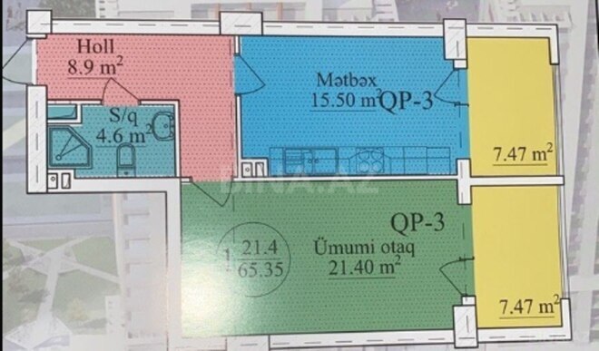 Продается 2-комн. новостройка 65 м², м. Нариман Нариманов, photo 5 from 6