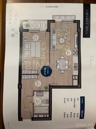 Satılır 2 otaqlı yeni tikili 50.5 m², 8 Noyabr m., photo 4 from 9