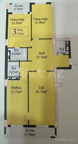 Продается 3-комн. новостройка 156 м², м. Нариман Нариманов, photo 3 from 7