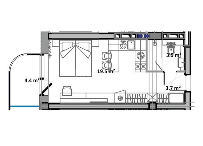 Продаётся 1-комн. новостройка 37.6 м², пос. Sea Breeze, photo 6 from 7