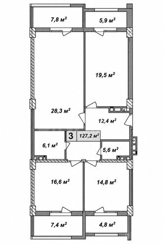 Продается 3-комн. новостройка 127 м², м. Кара Караев, photo 1 from 11