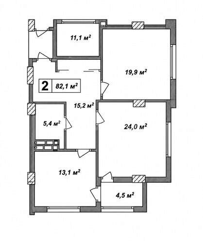 Продается 2-комн. новостройка 82 м², м. Кара Караев, photo 1 from 9