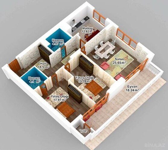 Satılır 3 otaqlı yeni tikili 120 m², Ağ şəhər q., photo 4 from 9
