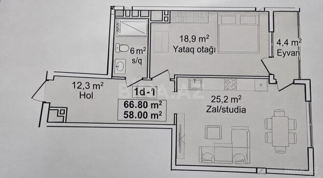 Satılır 2 otaqlı yeni tikili 67 m², 20 Yanvar m., photo 3 from 6
