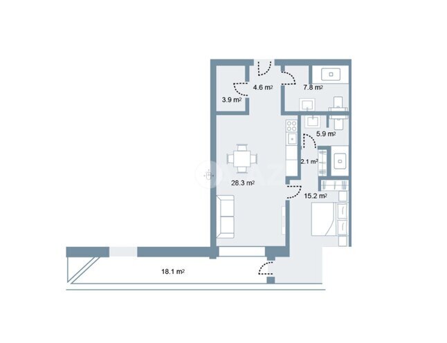 Satılır 2 otaqlı yeni tikili 102 m², Sea Breeze q., photo 14 from 15