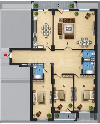 Satılır 4 otaqlı yeni tikili 206 m², Nəsimi r., photo 6 from 21