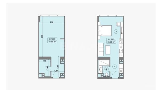 Продается 1-комн. новостройка 36 м², пос. Sea Breeze, photo 8 from 9
