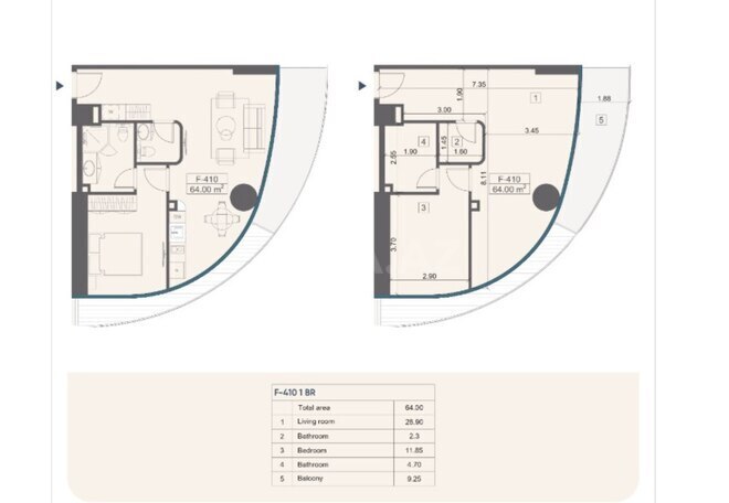Продается 2-комн. новостройка 64 м², пос. Sea Breeze, photo 13 from 14
