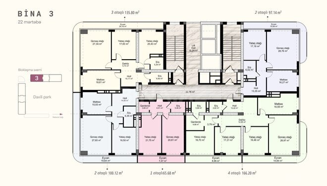 Satılır 2 otaqlı yeni tikili 100.1 m², Badamdar q., photo 17 from 19
